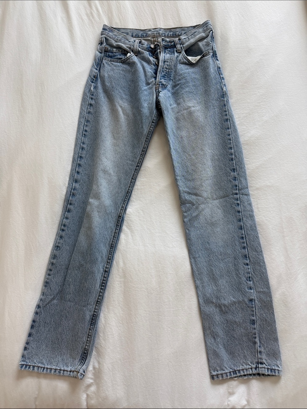 Light Wash Straight Leg Jeans